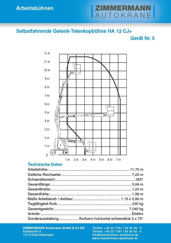 Selbstfahrende Gelenk-Teleskopbühne HA 12 CJ+ (Gerät Nr. 5)