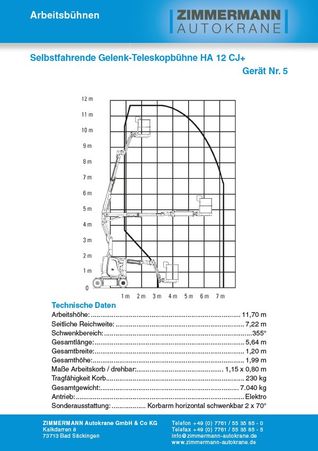 Selbstfahrende Gelenk-Teleskopbühne HA 12 CJ+ (Gerät Nr. 5)