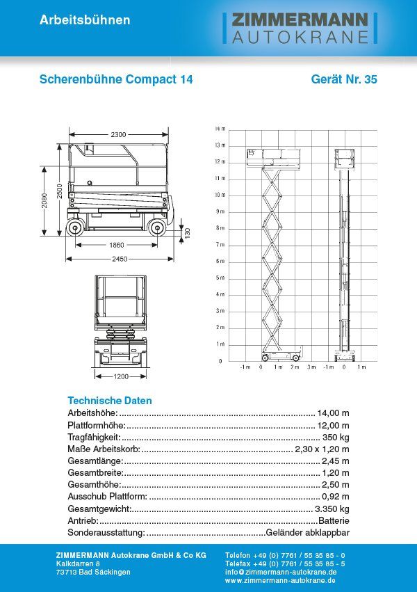 Scherenbühne Compact 14 (Gerät Nr. 35)