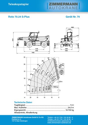 Teleskopstapler Roto 70.24 S-Plus (Gerät Nr. 79) 