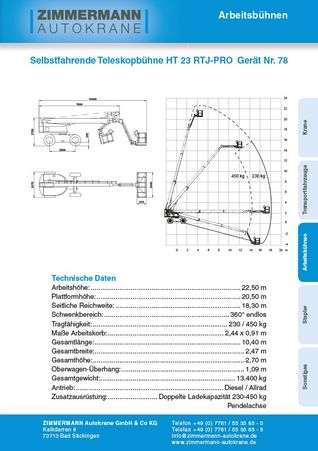 Selbstfahrende Teleskopbühne HT 23 RTJ-PRO (Gerät Nr. 78)
