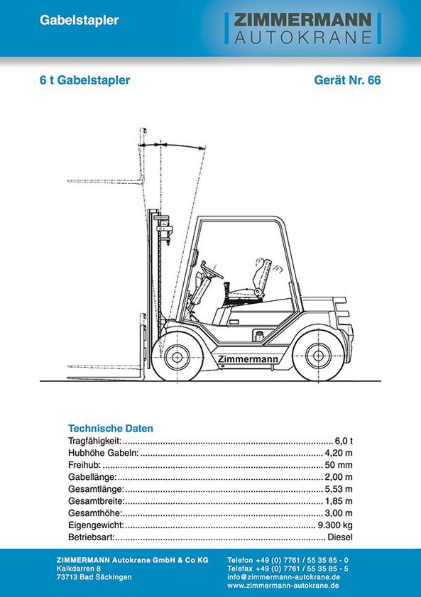 6,0 t Gabelstapler (Gerät Nr. 66)