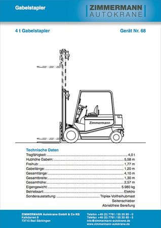 4,0 t Gabelstapler (Gerät Nr. 68)