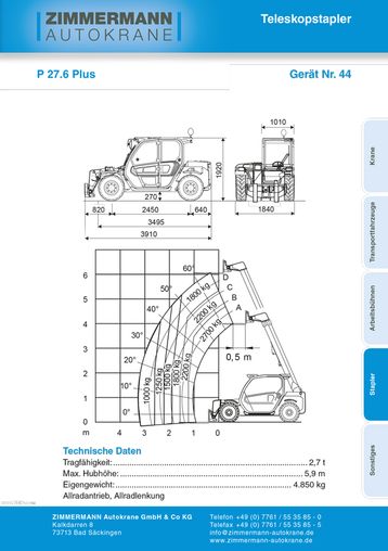 Teleskopstapler P 27.6 plus (Gerät Nr. 44)