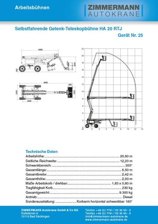 Selbstfahrende Gelenk-Teleskopbühne HA 20 RTJ (Gerät Nr. 25)