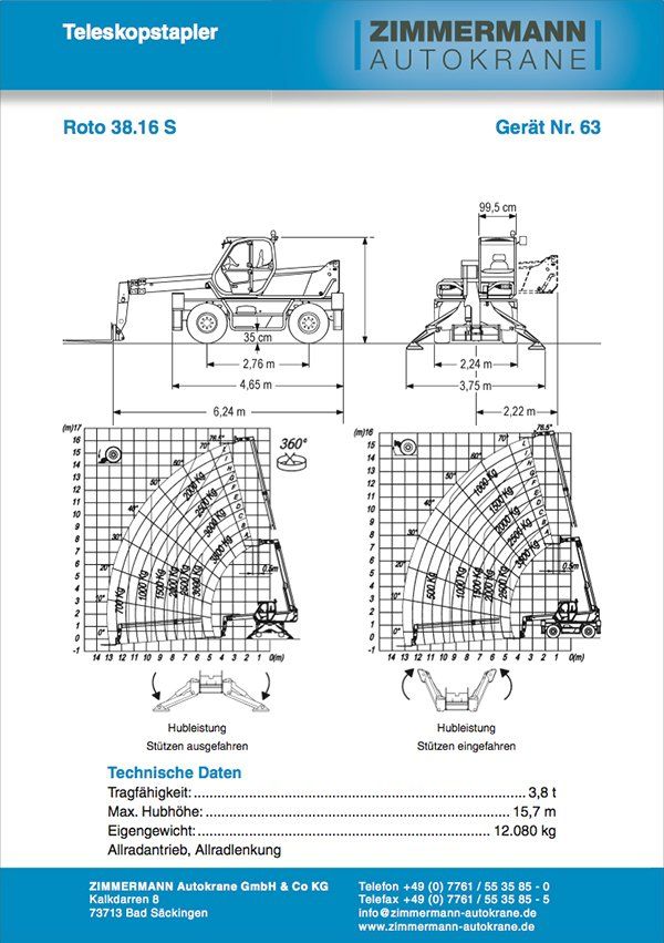 Teleskopstapler Roto 38.16 S (Gerät Nr. 63)