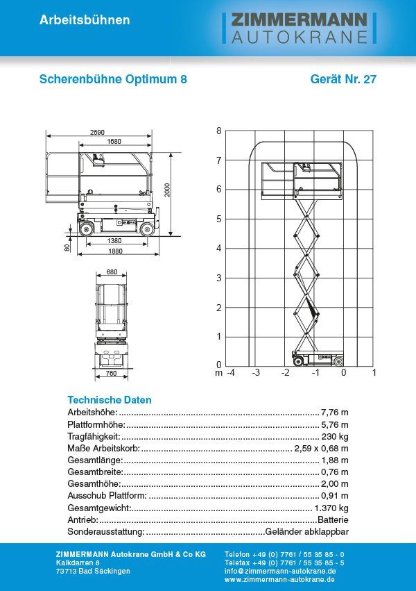 Scherenbühne Optimum 8 (Gerät Nr. 27)