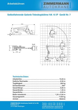Selbstfahrende Gelenk-Teleskopbühne HA 15 IP (Gerät Nr. 7)