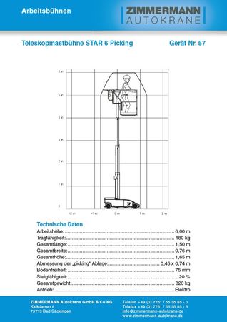 Teleskopmastbühne STAR 6 Picking (Gerät Nr. 57)
